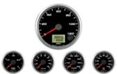 3-3/8" Speedhut Speedometer 120mph programmable
2-1/16" Speedhut Oil Pressure Gauge 0-100psi
2-1/16" Speedhut Water Temp Gauge 120-260F
2-1/16" Speedhut Fuel Level Gauge (programmable)
2-1/16" Speedhut Volt Gauge 0-18V
3-3/8" Speedhut Speedometer 120mph programmable
2-1/16" Speedhut Oil Pressure Gauge 0-100psi
2-1/16" Speedhut Water Temp Gauge 120-260F
2-1/16" Speedhut Fuel Level Gauge (programmable)
2-1/16" Speedhut Volt Gauge 0-18V