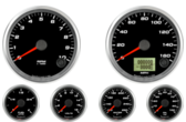 3-3/8" Speedometer Gauge Speedhut 160mph programmable
3-3/8" Tachometer Gauge Speedhut 10K RPM
2-1/16" Speedhut Oil Pressure Gauge 0-100psi
2-1/16" Speedhut Water Temp Gauge 120-260F
2-1/16" Speedhut Fuel Level Gauge (programmable)
2-1/16" Speedhut Volt Gauge 0-18V
3-3/8" Speedometer Gauge Speedhut 160mph programmable
3-3/8" Tachometer Gauge Speedhut 10K RPM
2-1/16" Speedhut Oil Pressure Gauge 0-100psi
2-1/16" Speedhut Water Temp Gauge 120-260F
2-1/16" Speedhut Fuel Level Gauge (programmable)
2-1/16" Speedhut Volt Gauge 0-18V