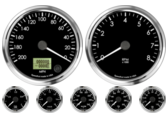 Speedometer Gauge 200mph programmable (Counter Clockwise)
Tachometer Gauge 8K RPM
Oil Pressure Gauge 0-100psi
Oil Temp Gauge 140-300F
Water Temp Gauge 120-260F
Fuel Level Gauge (programmable)
Volt Gauge 0-18V
Speedometer Gauge 200mph programmable (Counter Clockwise)
Tachometer Gauge 8K RPM
Oil Pressure Gauge 0-100psi
Oil Temp Gauge 140-300F
Water Temp Gauge 120-260F
Fuel Level Gauge (programmable)
Volt Gauge 0-18V