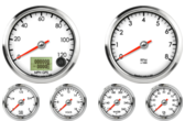 GPS Speedometer Gauge 120mph
Tachometer Gauge 8K RPM
Oil Pressure Gauge 0-100psi
Water Temp Gauge 120-260F
Fuel Level Gauge (programmable)
Volt Gauge 0-18V
GPS Speedometer Gauge 120mph
Tachometer Gauge 8K RPM
Oil Pressure Gauge 0-100psi
Water Temp Gauge 120-260F
Fuel Level Gauge (programmable)
Volt Gauge 0-18V