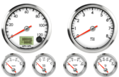 GPS Speedometer Gauge 120mph
Tachometer Gauge 8K RPM
Oil Pressure Gauge 0-100psi (90° Sweep)
Water Temp Gauge 100-250F (90° Sweep)
Fuel Level Gauge (programmable) (90° Sweep)
Volt Gauge 6-18V (90° Sweep)
GPS Speedometer Gauge 120mph
Tachometer Gauge 8K RPM
Oil Pressure Gauge 0-100psi (90° Sweep)
Water Temp Gauge 100-250F (90° Sweep)
Fuel Level Gauge (programmable) (90° Sweep)
Volt Gauge 6-18V (90° Sweep)