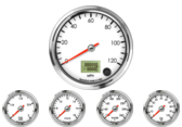 4" Speedometer Gauge 120mph programmable
2-1/16" Oil Pressure Gauge 0-100psi
2-1/16" Water Temp Gauge 120-260F
2-1/16" Fuel Level Gauge (programmable)
2-1/16" Volt Gauge 0-18V
4" Speedometer Gauge 120mph programmable
2-1/16" Oil Pressure Gauge 0-100psi
2-1/16" Water Temp Gauge 120-260F
2-1/16" Fuel Level Gauge (programmable)
2-1/16" Volt Gauge 0-18V