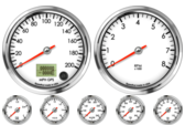 GPS Speedometer Gauge 200mph
Tachometer Gauge 8K RPM
Oil Pressure Gauge 0-100psi
Oil Temp Gauge 140-300F
Water Temp Gauge 120-260F
Fuel Level Gauge (programmable)
Volt Gauge 0-18V
GPS Speedometer Gauge 200mph
Tachometer Gauge 8K RPM
Oil Pressure Gauge 0-100psi
Oil Temp Gauge 140-300F
Water Temp Gauge 120-260F
Fuel Level Gauge (programmable)
Volt Gauge 0-18V