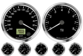 4" Speedometer 260km/h Metric programmable (Counter Clockwise)
4" Tachometer 8K RPM
2-1/16" Oil Pressure Gauge 0-100psi
2-1/16" Oil Temp Gauge 60-150C Metric
2-1/16" Water Temp Gauge 50-125C Metric
2-1/16" Fuel Level Gauge (programmable)
2-1/16" Volt Gauge 0-18V
4" Speedometer 260km/h Metric programmable (Counter Clockwise)
4" Tachometer 8K RPM
2-1/16" Oil Pressure Gauge 0-100psi
2-1/16" Oil Temp Gauge 60-150C Metric
2-1/16" Water Temp Gauge 50-125C Metric
2-1/16" Fuel Level Gauge (programmable)
2-1/16" Volt Gauge 0-18V