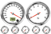 Speedometer Gauge 300km/h Metric programmable (Counter Clockwise)
Tachometer Gauge 8K RPM
Oil Pressure Gauge 0-100psi
Oil Temp Gauge 60-150C Metric
Water Temp Gauge 50-125C Metric
Fuel Level Gauge (programmable)
Volt Gauge 0-18V
Speedometer Gauge 300km/h Metric programmable (Counter Clockwise)
Tachometer Gauge 8K RPM
Oil Pressure Gauge 0-100psi
Oil Temp Gauge 60-150C Metric
Water Temp Gauge 50-125C Metric
Fuel Level Gauge (programmable)
Volt Gauge 0-18V