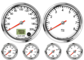 4" GPS Speedometer 200km/h Metric
4" Tachometer 8K RPM
2-1/16" Oil Pressure Gauge 0-7bar Metric
2-1/16" Water Temp Gauge 50-125C Metric
2-1/16" Fuel Level Gauge (programmable)
2-1/16" Volt Gauge 0-18V
4" GPS Speedometer 200km/h Metric
4" Tachometer 8K RPM
2-1/16" Oil Pressure Gauge 0-7bar Metric
2-1/16" Water Temp Gauge 50-125C Metric
2-1/16" Fuel Level Gauge (programmable)
2-1/16" Volt Gauge 0-18V