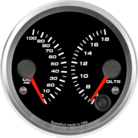 3-3/8" Dual Gauge - Oil psi, Volt