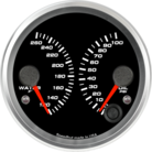 3-3/8" Dual Gauge - Water Temp, Oil psi