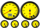 GPS Speedometer Gauge 160mph
Tachometer Gauge 8K RPM Shift-light
Oil Pressure Gauge 0-100psi (w/ warning)
Water Temp Gauge 120-260F (w/ warning)
Fuel Level Gauge (programmable) (w/ warning)
Volt Gauge 0-18V (w/ warning)
GPS Speedometer Gauge 160mph
Tachometer Gauge 8K RPM Shift-light
Oil Pressure Gauge 0-100psi (w/ warning)
Water Temp Gauge 120-260F (w/ warning)
Fuel Level Gauge (programmable) (w/ warning)
Volt Gauge 0-18V (w/ warning)