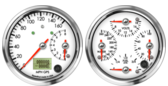 4" Dual Gauge - 160mph GPS Speedometer / 8K Tachometer (w/ turn signal and high beam)
4" Quad Gauge - Water Temp, Volts, Oil psi, Fuel Level
4" Dual Gauge - 160mph GPS Speedometer / 8K Tachometer (w/ turn signal and high beam)
4" Quad Gauge - Water Temp, Volts, Oil psi, Fuel Level