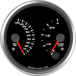 4" Dual Gauge - Oil psi, Fuel Level