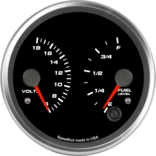 4" Dual Gauge - Fuel level, Volts