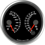 4" Dual Gauge - Oil psi, Water Temp