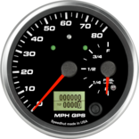 4" Dual Gauge - 80mph GPS speedometer / Fuel Level (w/ turn signal and high beam)