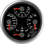 4" Quad Gauge - Oil psi, Water Temp, Fuel Level, Volts 4" Quad Gauge - Oil psi, Water Temp, Fuel Level, Volts