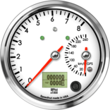 4" Dual Gauge - 8K Tachometer / 260km/h Metric GPS Speedometer (w/ turn signal and high beam) 4" Dual Gauge - 8K Tachometer / 260km/h Metric GPS Speedometer (w/ turn signal and high beam)