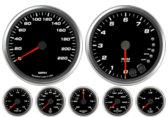 4-1/2" Ford GT Speedometer
4" Ford GT Tachometer with Shift lights
2-5/8" Ford GT Volt Gauge
2-5/8" Ford GT Oil psi Gauge
2-5/8" Ford GT Boost Gauge
2-5/8" Ford GT Water temp gauge
2-5/8" Ford GT Fuel level Gauge
4-1/2" Ford GT Speedometer
4" Ford GT Tachometer with Shift lights
2-5/8" Ford GT Volt Gauge
2-5/8" Ford GT Oil psi Gauge
2-5/8" Ford GT Boost Gauge
2-5/8" Ford GT Water temp gauge
2-5/8" Ford GT Fuel level Gauge